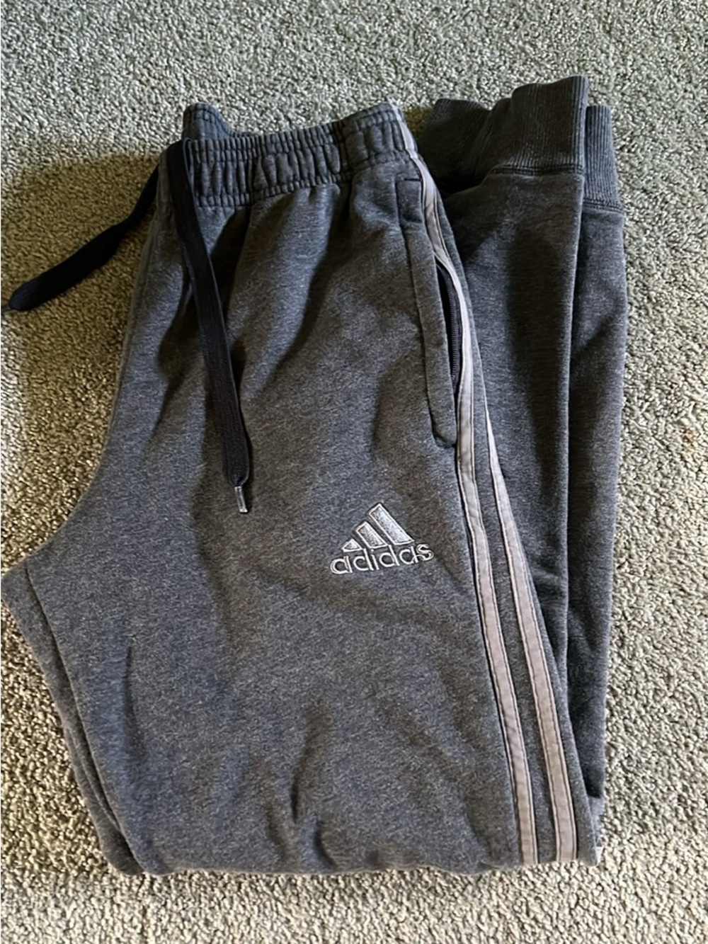 adidas Charcoal Gray Logo Jogger Sweatpants
